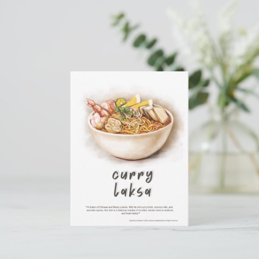 Carte postale Curry Laksa Malaysia (Debout devant)