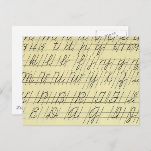 Carte Postale Cursif (Devant / Derrière)