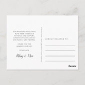 Carte Postale Cursif | Mariage Photo Collage Merci (Dos)