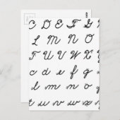 Carte Postale cursive main chart (Devant / Derrière)
