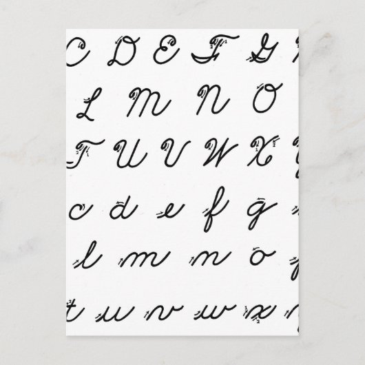 Carte Postale cursive main chart (Devant)