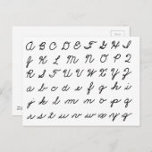 Carte Postale cursive main chart (Devant / Derrière)