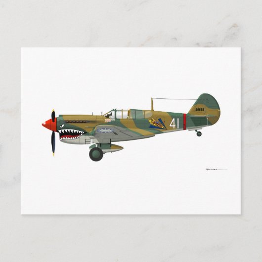 Carte Postale Curtiss P-40 Warhawk (Devant)