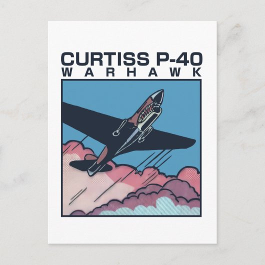 Carte Postale Curtiss P-40 Warhawk | WW2 Plane (Devant)