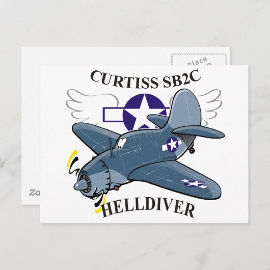 Carte Postale curtiss sb2c helldiver (Devant / Derrière)