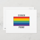 Carte Postale Cusco, drapeau du Pérou (Devant / Derrière)