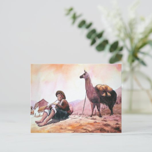 Carte Postale Cusco Pérou Llama Photo (Debout devant)