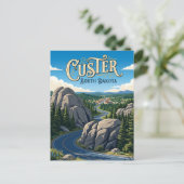 Carte Postale Custer, Dakota du Sud (Debout devant)