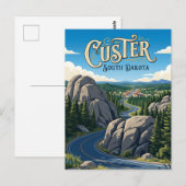 Carte Postale Custer, Dakota du Sud (Devant / Derrière)