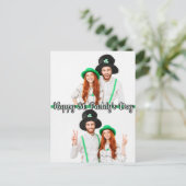Carte Postale Custom 2-photos St Patrick's Day Shamrock irlandai (Debout devant)