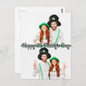 Carte Postale Custom 2-photos St Patrick's Day Shamrock irlandai (Devant / Derrière)