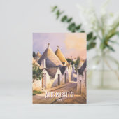 Carte Postale Custom Alberobello Trulli House Watercolor Travel (Debout devant)