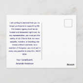 Carte Postale Custom Anti Abolish ICE Political Postcard (Dos)