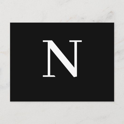 Carte Postale Custom Black Modern Alphabet Initial Design (Devant)