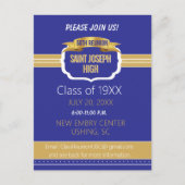 Carte Postale Custom Blue 50th Class Reunion Invite (Devant)