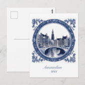 Carte Postale Custom Blue Delft Amsterdam  (Devant / Derrière)