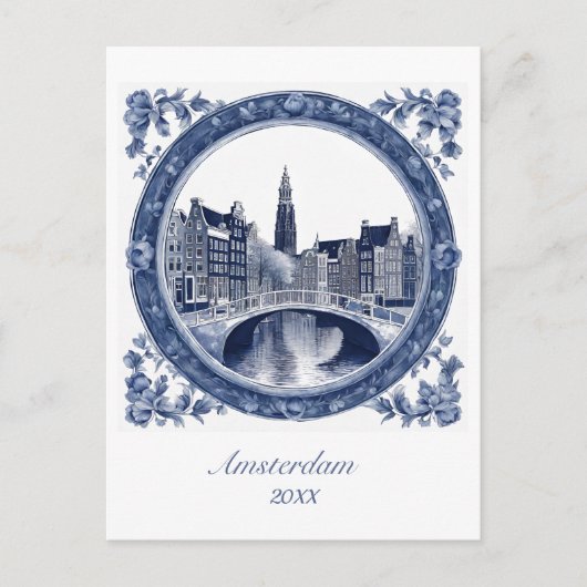 Carte Postale Custom Blue Delft Amsterdam  (Devant)
