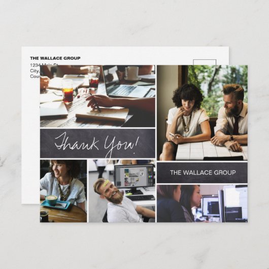 Carte Postale Custom Company Photo collage merci (Devant / Derrière)