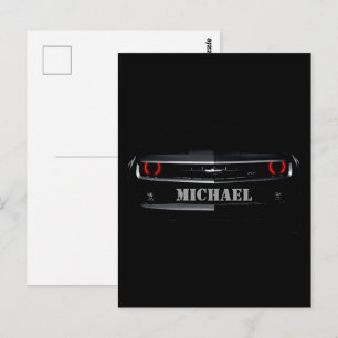 Carte Postale Custom Cool Chevy Camaro noir Votre nom