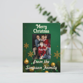 Carte Postale Custom Family Photo Christmas Postcard