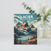 Carte Postale Custom Glacier National Park Lake Retro WPA Travel (Debout devant)