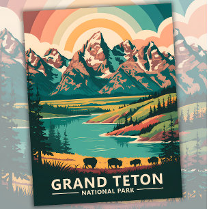 Carte Postale Custom Grand Teton National Park Wildlife Travel