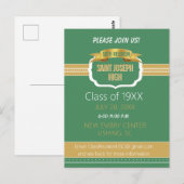 Carte Postale Custom Green 50th Class Reunion Invite (Devant / Derrière)