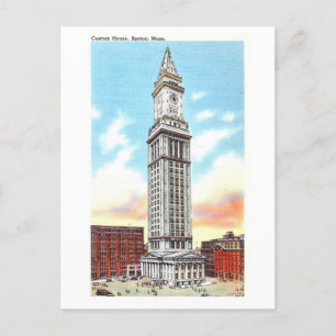 Carte Postale Custom House à Boston, Massachusetts, Vintage voya