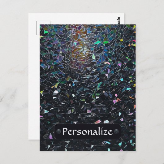 Carte Postale Custom Iridescent Abstract Stained Glass Pattern (Devant / Derrière)