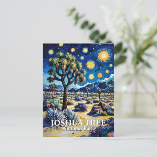 Carte Postale Custom Joshua Tree Van Gogh Starry Night Modern (Debout devant)