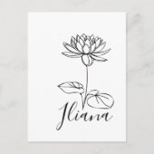 Carte Postale Custom Juillet Eau Lily Cadeau Fleur de naissance (Devant)