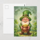 Carte Postale Custom Leprechaun Gnome Happy St. Patrick's Day  (Devant / Derrière)