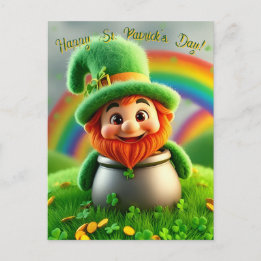 Carte Postale Custom Leprechaun Gnome St. Patrick's Day Shamrock