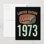 Carte Postale Custom Limited Edition 1973 Anniversaire Vintage (Devant / Derrière)