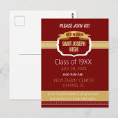 Carte Postale Custom Maroon 50th Class Reunion Invite (Devant / Derrière)