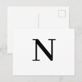 Carte Postale Custom Modern Minimalist Alphabet Design (Devant / Derrière)