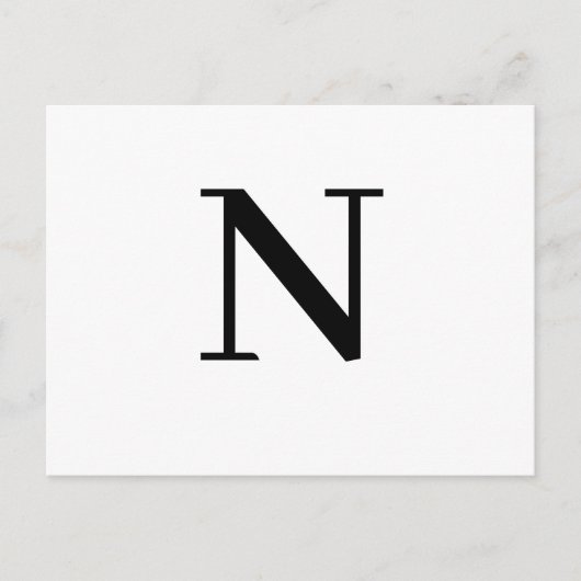 Carte Postale Custom Modern Minimalist Alphabet Design (Devant)