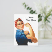 Carte Postale Custom Modern Rosie le Riveter (Debout devant)
