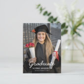 Carte Postale Custom Modern Vertical Photo Graduation Invitation (Debout devant)