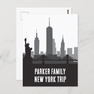 Carte Postale Custom New York Voyage Skyline Statue de la Libert