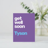 Carte Postale CUSTOM obtenir bien bientôt minimum violet moderne (Debout devant)