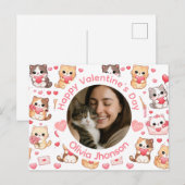 Carte Postale Custom Photo Valentine’s Day Cat Lover Postcard (Devant / Derrière)
