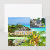 CARTE POSTALE CUSTOM POSTCARDS- CANCUN COLLAGE 4 (Devant / Derrière)