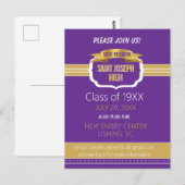 Carte Postale Custom Purple 50th Class Reunion Invite (Devant / Derrière)