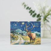 Carte Postale Custom Text Great Smoky Mountains Elk Van Gogh Art (Debout devant)