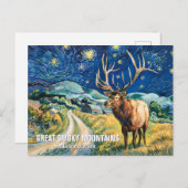 Carte Postale Custom Text Great Smoky Mountains Elk Van Gogh Art (Devant / Derrière)