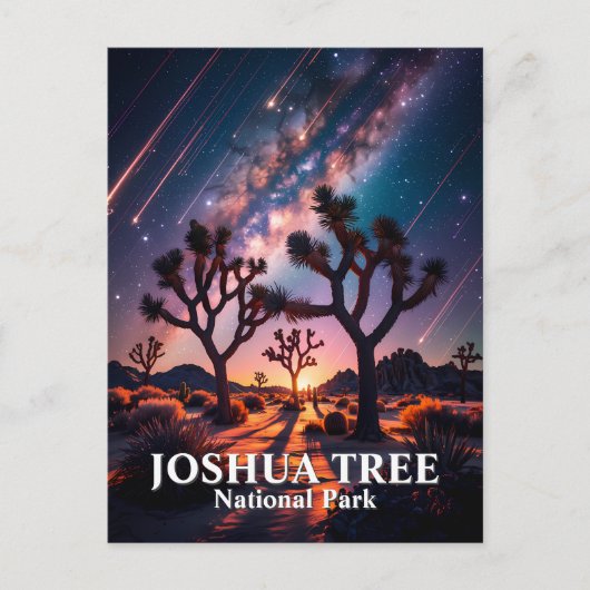 Carte Postale Custom Text Joshua Tree Night Sky Cosmic Landscape (Devant)