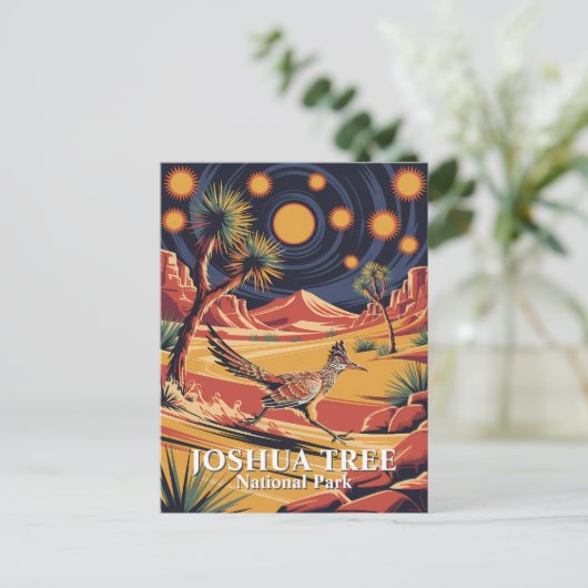 Carte Postale Custom Text Joshua Tree Wildlife Roadrunner Desert (Debout devant)