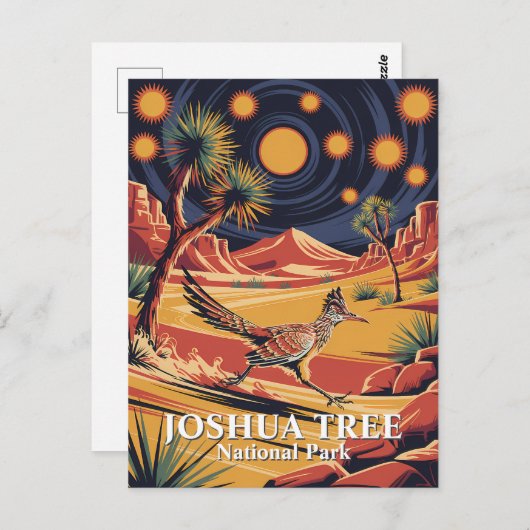 Carte Postale Custom Text Joshua Tree Wildlife Roadrunner Desert (Devant / Derrière)