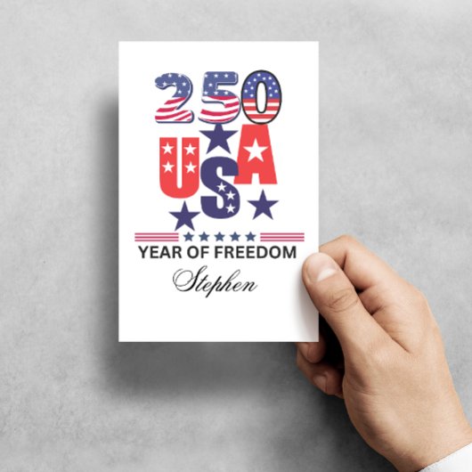 Carte Postale Custom usa 250th anniversary patriotic 4th of July